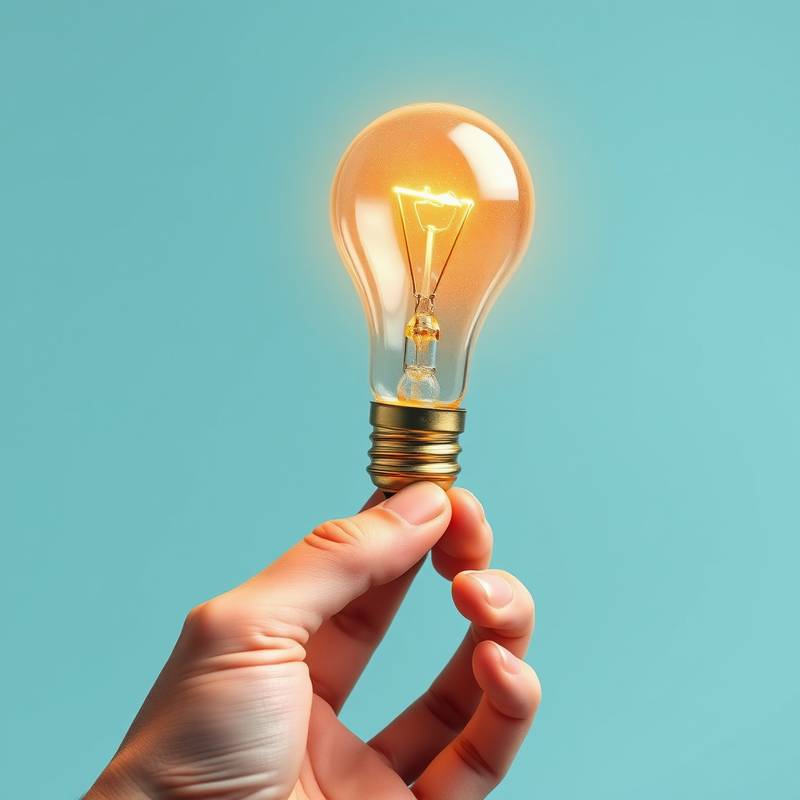 A hand holding a light bulb symbolizing creative branding solutions.