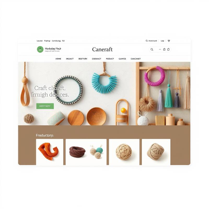 E-commerce website design for a handmade crafts store, emphasizing visual appeal.