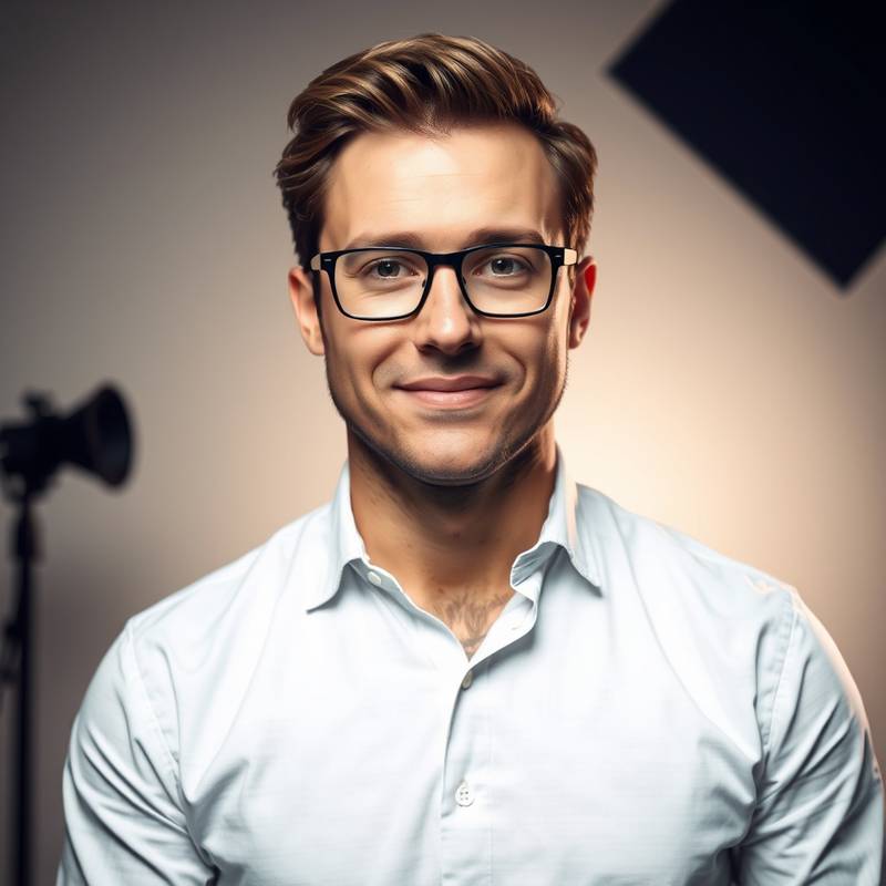 Portrait of Alexander Smirnov, Graphic Designer at Arcadia Design Studio.