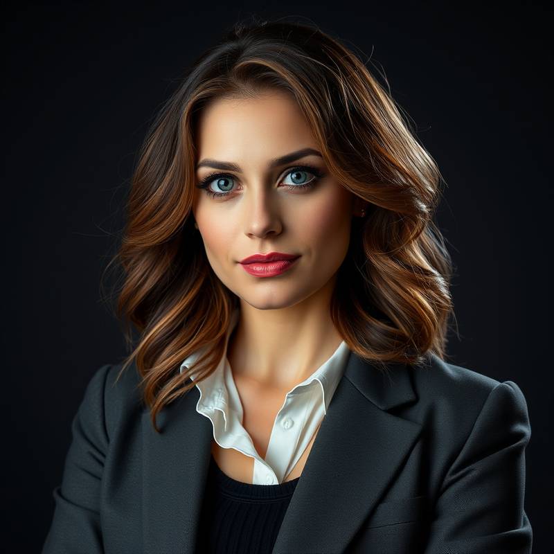 Portrait of Elena Petrova, Creative Director at Arcadia Design Studio.